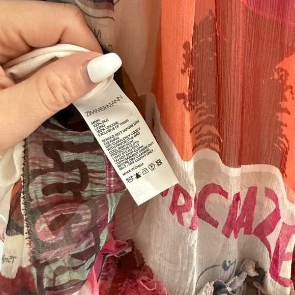 Zimmermann Wavelength Poster Print Mini Halterneck Dress Size 0 - Picture 11 of 13